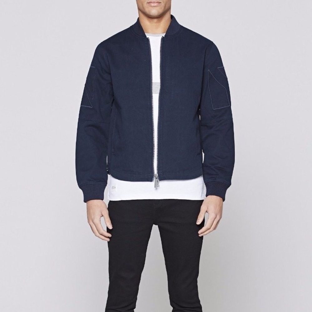 Native youth navy harlyn cotton twill bomber jacket